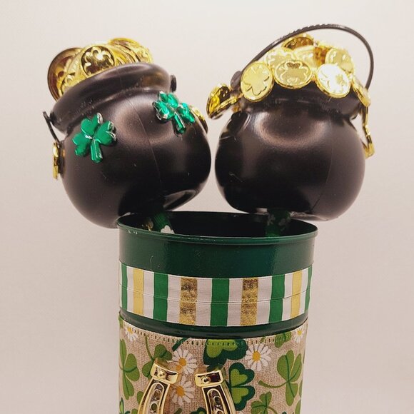 Gold, Black & Green Pot of Gold Pens and Holder (StPat4) - Picture 3 of 10